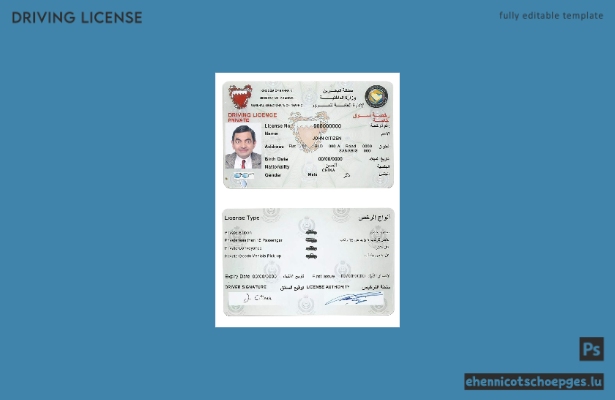 Beispiel für einen Führerschein aus Bahrain